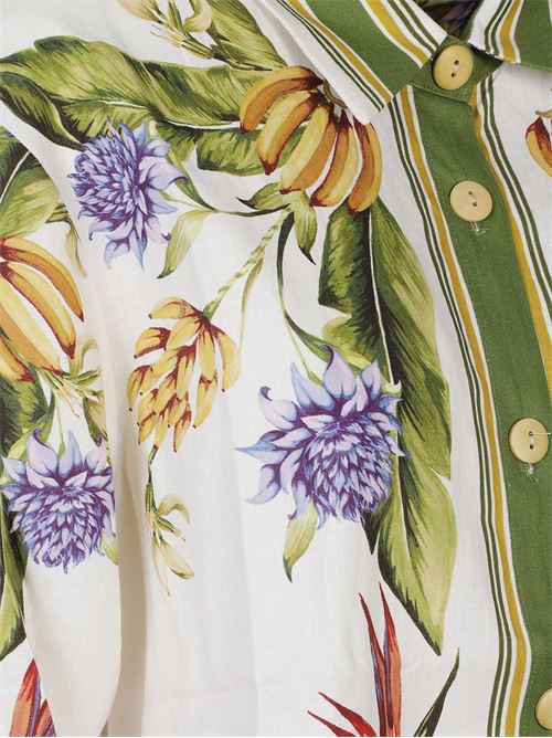 Tropical Scarf Sand Shirt FARM RIO | 349085TROPICALSCARFSAND26100